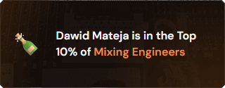 Odznaka Muse AI: Dawid Mateja w top 10% realizatorów miksu