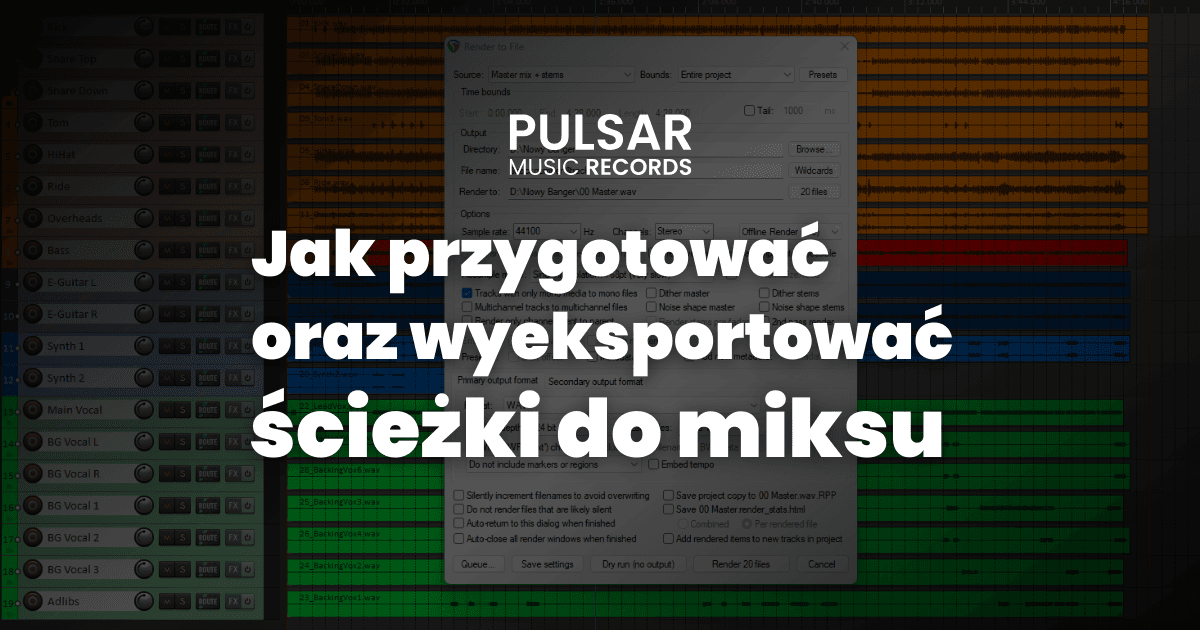 Jak przygotować oraz wyeksportować ścieżki do miksu – poradnik na przykładzie Reapera